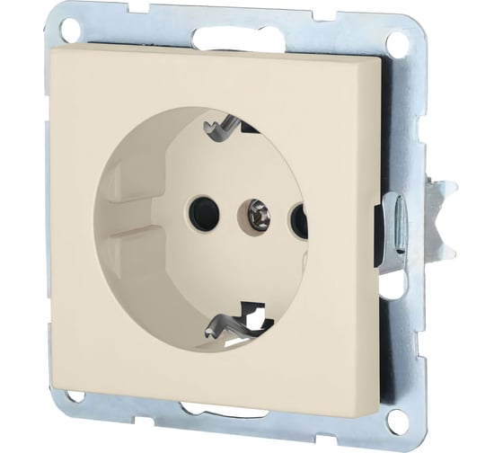 Изображение товара Розетка LK Studio с з/к, со шторками (беж. матовый) LK80 843202-1