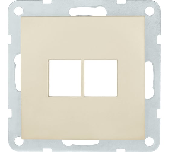 Изображение товара Накладка с суппортом LK Studio розетки двойной компьютерной (беж. матовый) БЕЗ разъема LK80 846202-0