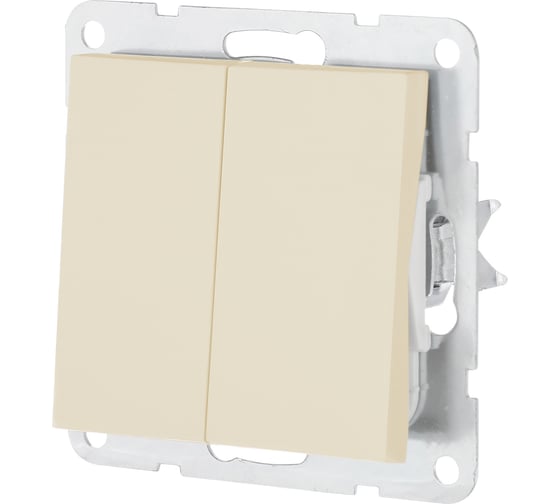 Изображение товара Переключатель LK Studio 2-клавишный с двух мест (сх.6+6) 16 A. 250 B (беж. матовый) LK80 841302-1