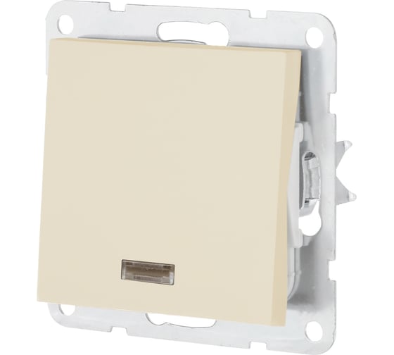 Изображение товара Переключатель LK Studio 1-клавишный на 2 направления. c индикатором (сх.6L) 16A. 250 B (беж. матовый) LK80 840402-1