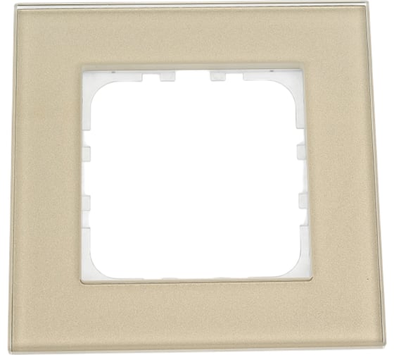 Изображение товара Рамка LK Studio 1-постовая, натуральное стекло, цвет шампань LK 80 844116-1