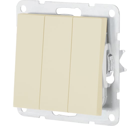 Изображение товара Выключатель LK Studio 3-клавишный (сх.1+1+1) 16 A. 250 B (беж. матовый) LK 80 842102-1