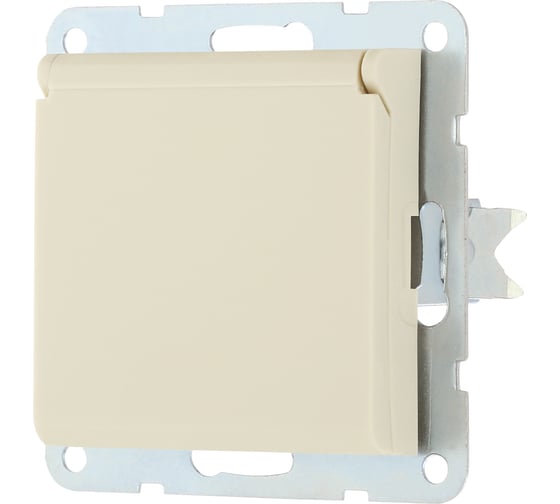 Изображение товара Розетка LK Studio с з/к, шторками и крышкой (беж. матовый) LK 80 843402-1