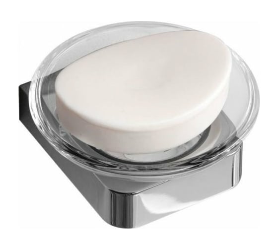 Изображение товара Мыльница с держателем Aquanet 5785 стекло, круглая, хром 00187073