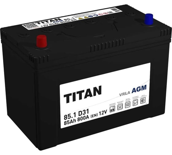 Изображение товара Аккумулятор TITAN AGM 85.1 VRLA D31 B00 (П.П.) 800А 305x171x222 4610082702974