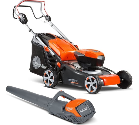 Изображение товара Комплект Oleo-Mac газонокосилка аккумуляторная GI 44 T с АКБ и ЗУ + воздуходувка аккумуляторная BVI 60 без АКБ и ЗУ 5415-9001S1+5406-9001