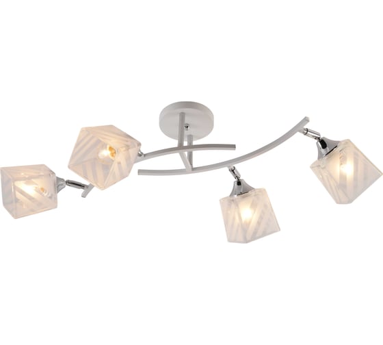 Изображение товара Люстра потолочная Schaffner Lapicero 3555-4, цвет белый. Освещение до 25 кв.м, мощность 240 Вт Lapicero 3555-4 WH+CR