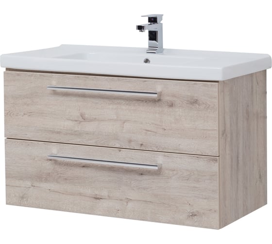 Изображение товара Подвесная тумба с раковиной Dreja GIO, 100 см, 2 ящика, дуб кантри - 77.0106D-641235 77.0106DK