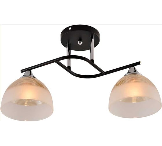 Изображение товара Люстра потолочная Schaffner Raton 3550-2, цвет черный. Освещение до 12 кв.м, мощность 120 Вт Raton 3550-2 BK+CR