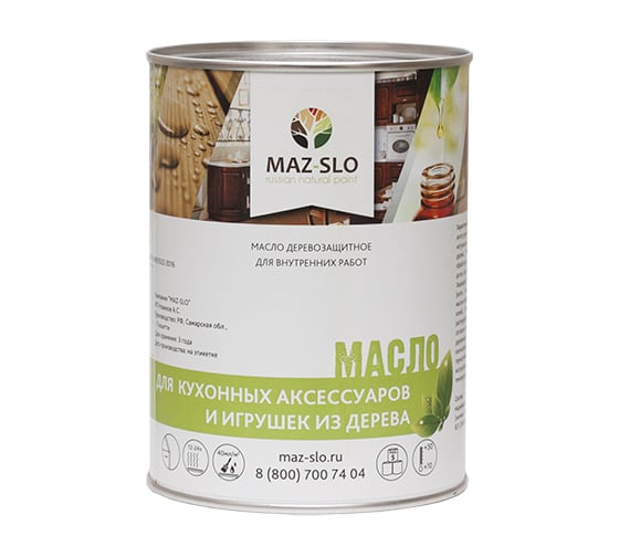 Изображение товара Масло для кухонных аксессуаров и игрушек из дерева MAZ-SLO цвет Асфальт 1 л 8070319