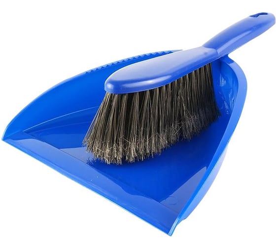 Изображение товара Совок с резинкой и щетка-сметка Мультипласт Групп голубой MPG962533