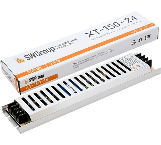 Изображение товара Ультратонкий блок питания SWG в металлическом корпусе, IP20, 150W, 24V, XT-150-24 00-00003066