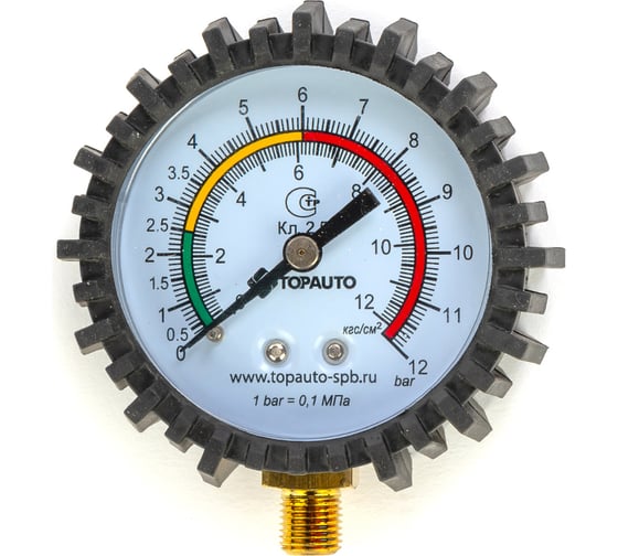Изображение товара Манометр для пистолета накачки, резьба М10х1 TopAuto 14410