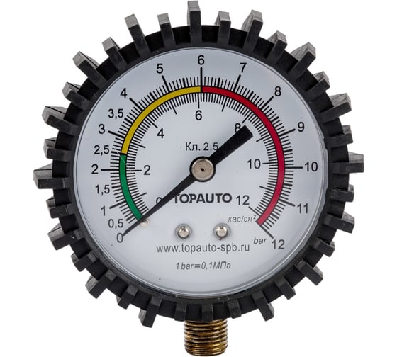 Изображение товара Манометр для пистолета накачки, резьба М11х1 TopAuto 14411