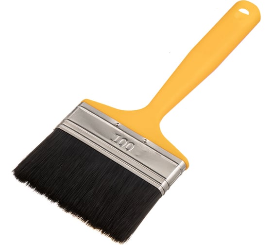 Изображение товара Флейцевая кисть для эмалей и красок на основе растворителей искусственная щетина Р1 100х14мм Мелодия цвета 66100