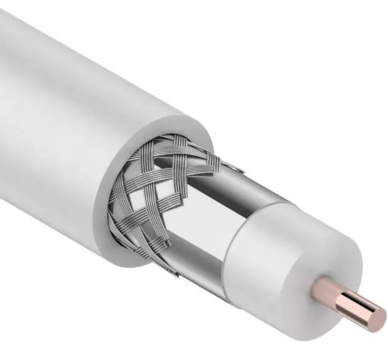 Изображение товара Коаксиальный магистральный кабель REXANT RG-11U, 75 Ом, CCS/Al/Al, 83%, бухта 305 м, белый 01-3001