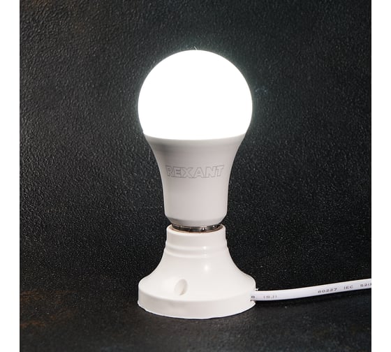 Изображение товара Светодиодная лампа REXANT груша, A60, 15,5 Вт, E27, 1473 лм, 6500 K, холодный свет 604-010