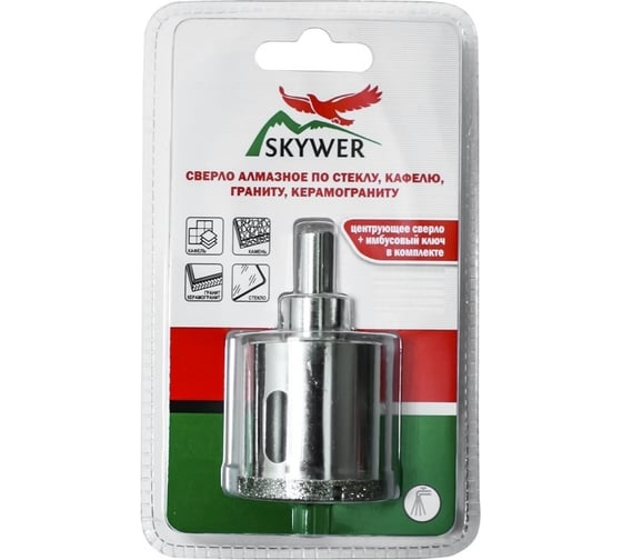 Изображение товара Сверло алмазное по кафелю, стеклу, граниту, керамограниту 40 мм SKYWER SK-SAHGRNT40