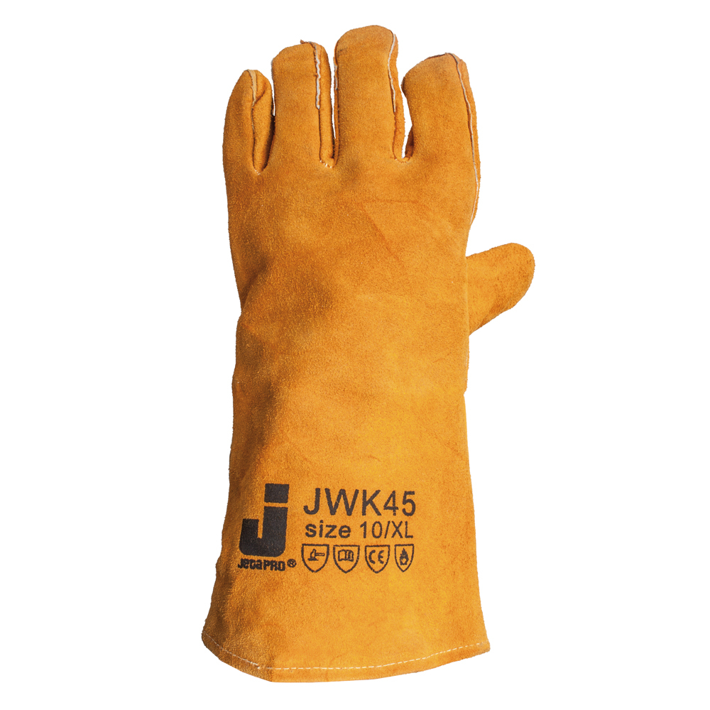 фото Защитные перчатки jeta safety, желтые, из коровьей кожи с хб подкладкой, размер xl, jwk45
