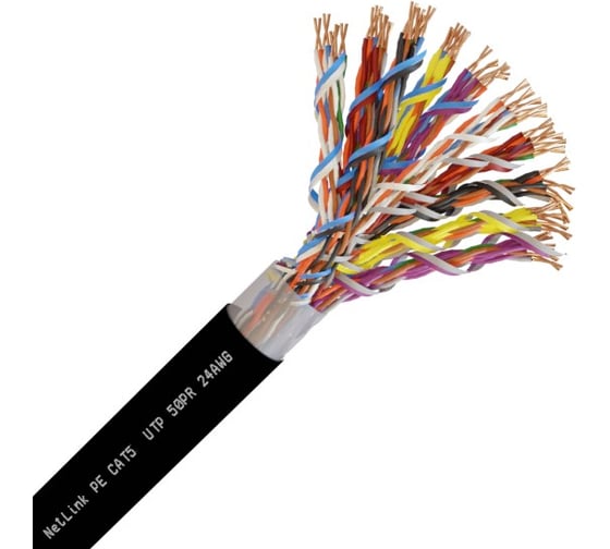 Изображение товара Кабель Netlink NL-CU UTP 50PR 24 AWG CAT5 305м ВНЕШНИЙ 00000000383