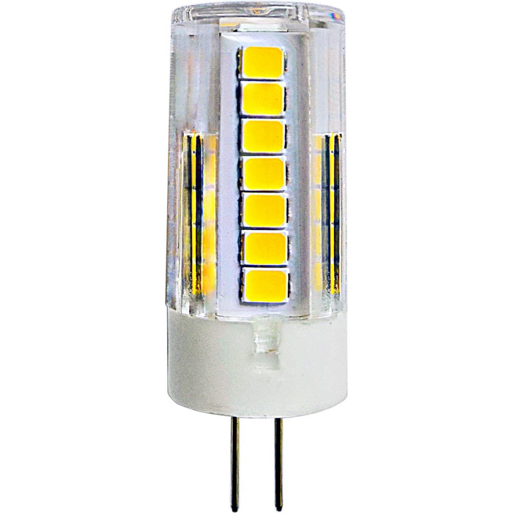 фото Светодиодная лампа uniel led-jc-220/5w/3000k/g4/cl glz09tr прозрачная ul-00006744