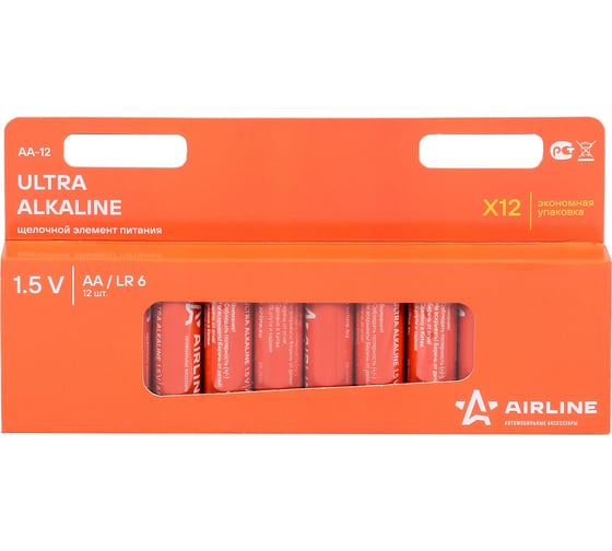 Изображение товара Батарейки Airline LR6/AA, щелочные, 12 шт. AA-12