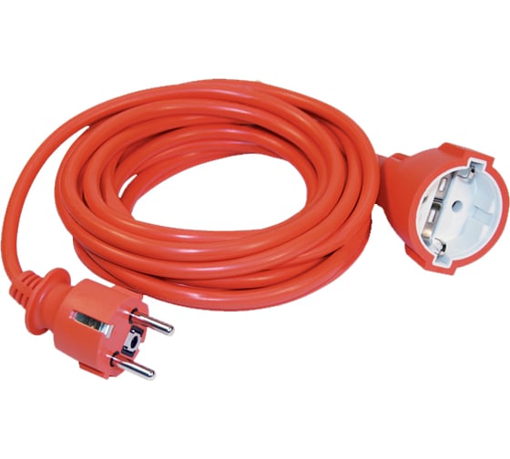 Изображение товара Шнур IEK УШ-01РВ оранжевый, с вилкой и розеткой, 2P+PE, 3х1,0, 10метров WUP10-10-K09-N