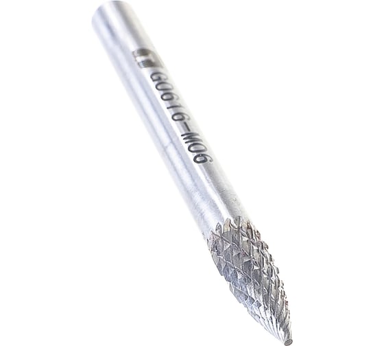 Изображение товара Борфреза твердосплавная гиперболическая с точечным торцом с двойной насечкой (6х16 мм; хвостовик 6 мм) ПНЕВМО-ТРЕЙД G0616-M06