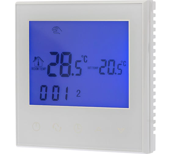 Изображение товара Терморегулятор REXANT с автоматическим программированием и сенсорными кнопками R100W белый 51-0588