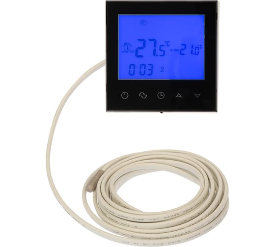 Изображение товара Терморегулятор REXANT с автоматическим программированием и сенсорными кнопками R100B черный 51-0589