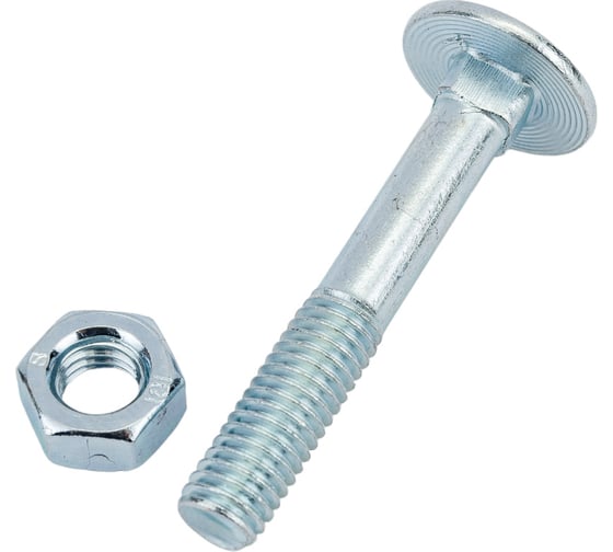 Изображение товара Болт ЕВРОПАРТНЕР DIN603 с п.кр. гол. и кв.подголовком с гайкой Zn M 8 х 50 8 шт. 6 0532 6