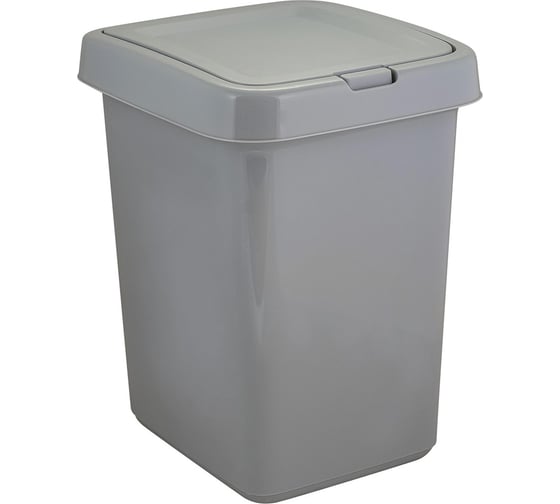 Изображение товара Контейнер для мусора Spin&Clean Квадра с крышкой Push to Open, 25 л, серый SV4143СР 220200