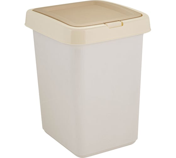 Изображение товара Контейнер для мусора с крышкой Push to Open Spin&Clean Квадра 25л кофейный SV4143КФ 220189