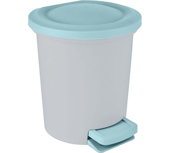 Изображение товара Контейнер для мусора с педалью Spin&Clean Ориджинал 6 л, небесный SV4046НБС-2PS