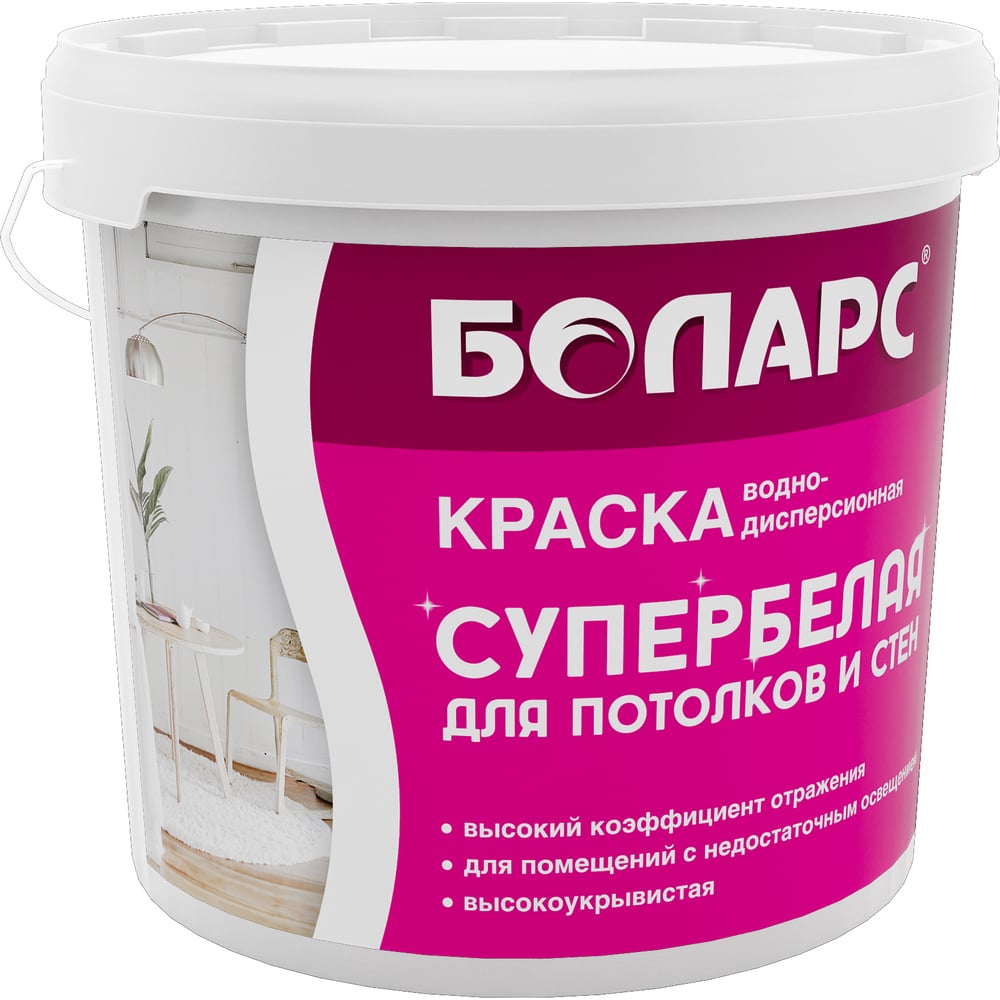 Изображение товара Краска для стен и потолков БОЛАРС с/б, 2100, 15 кг 00000005575