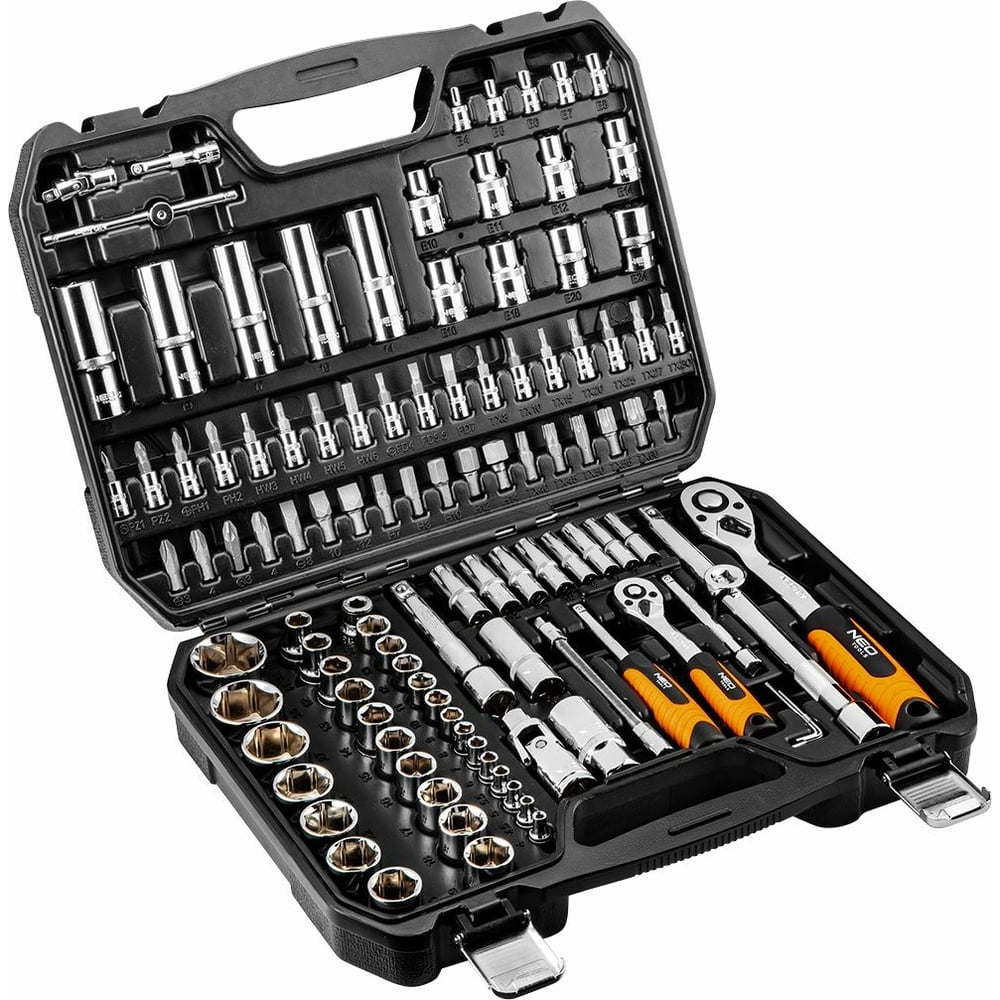 Набор сменных головок NEO Tools отвертка битодержатель с комплектом бит и головок 17пр wmc tools wmc 5171
