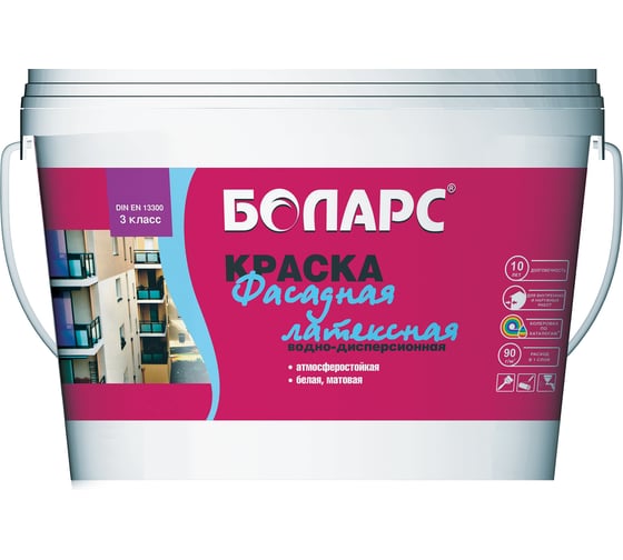 Изображение товара Краска БОЛАРС латексная фасадная 2100, 15 кг 00000004867