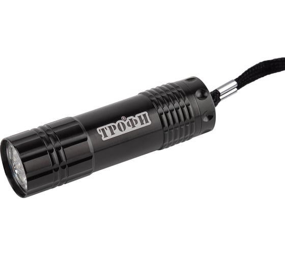 Изображение товара Светодиодный фонарь ТРОФИ TM9 ручной на батарейках алюминиевый Б0004986