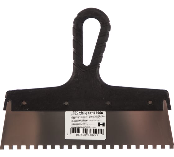 Изображение товара Зубчатый шпатель нержавеющая сталь 250мм зуб 6х6мм Jettools 6305К