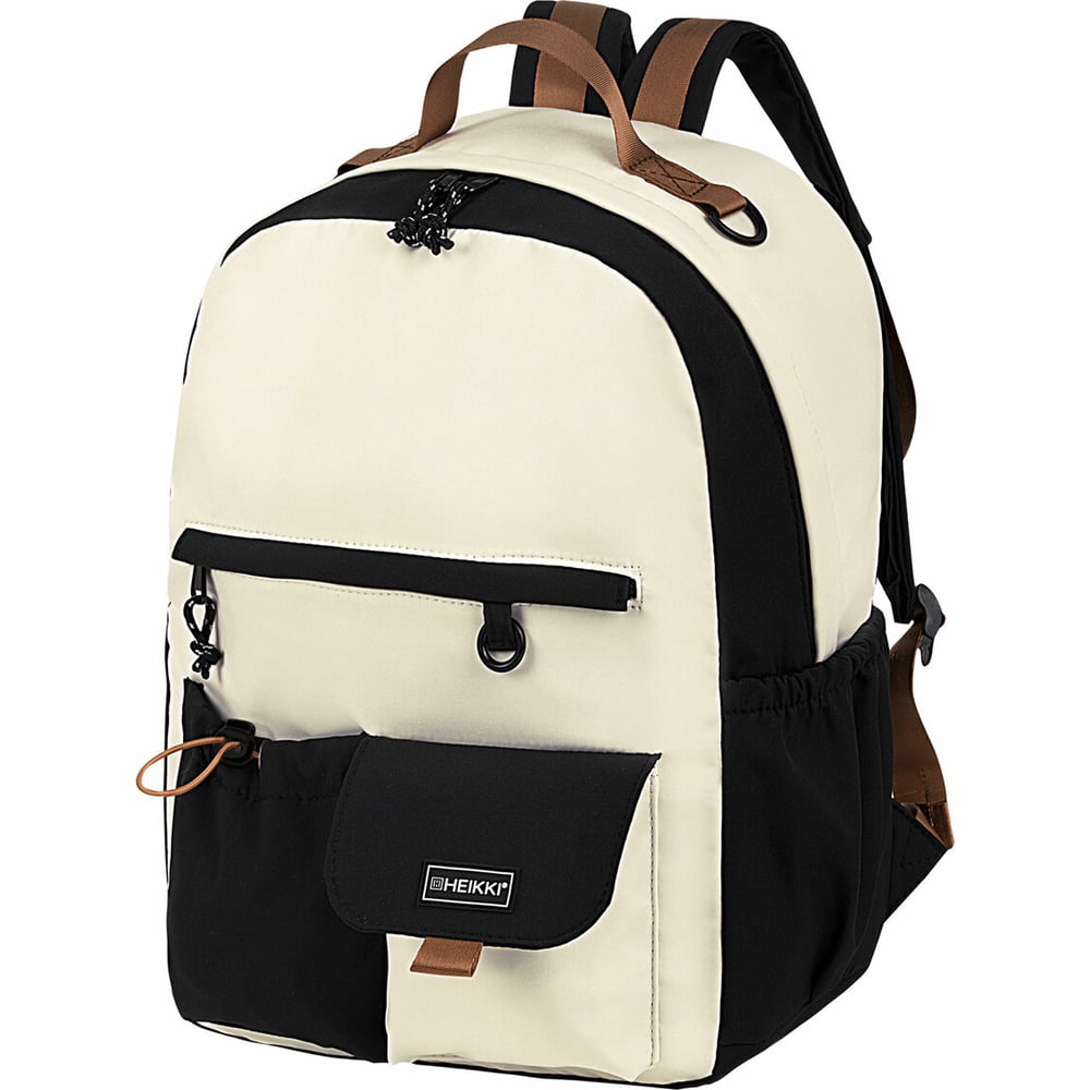 Изображение товара Универсальный городской рюкзак HEIKKI Edition, 6 карманов, черный бежевый