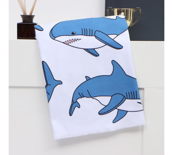Изображение товара Плед Этель Funny shark, 75x100 см, 100% полиэстер, флис 190 г/м2 10356964