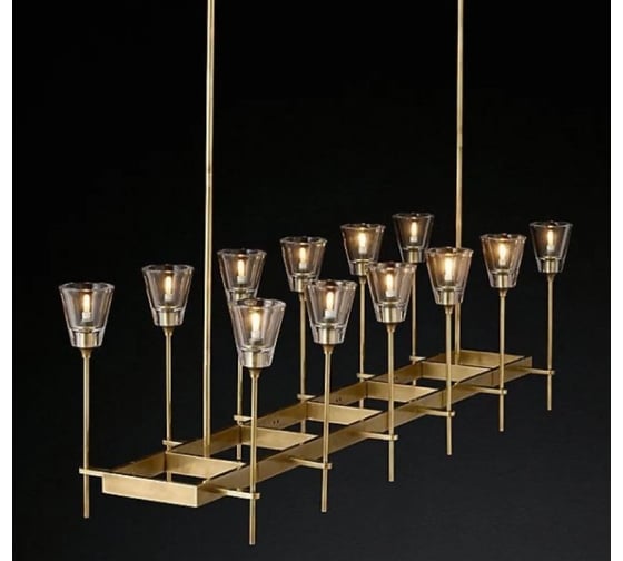 Изображение товара Люстра IMPERIUMLOFT RH TORCHE DE VERRE Linear Chandelier 12 74929-22