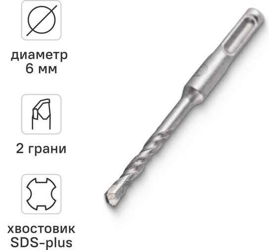 Изображение товара Бур по бетону VIRA для перфоратора 6 x 110 мм SDS-plus 580611