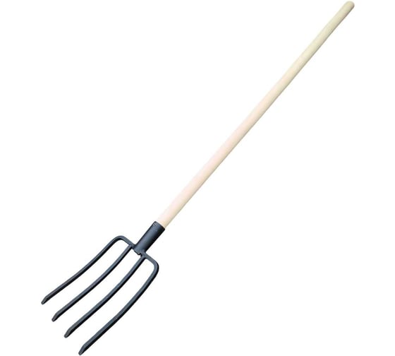 Изображение товара Вилы садово-огородные ПК Тандем-АГРО 4-х рог., сварные из квадрата 10ммх10мм., окрас. порошок, с деревянным черенком 40мм. 1200мм. 1 сорт. 4670016435828