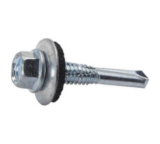 Изображение товара Саморез кровельный ЦКИ krs 5.5x51, с увеличенным буром, сверлоконечный, цинк, 100 шт. 66123