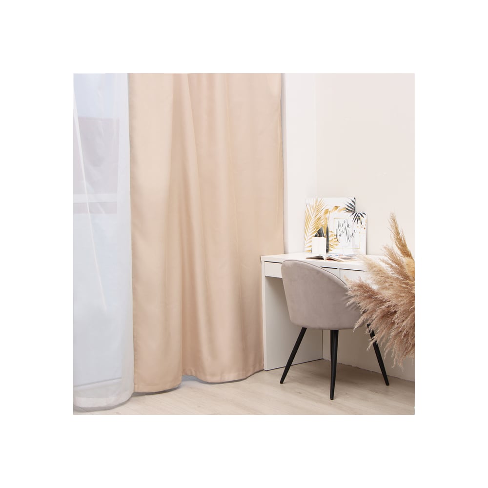 Изображение товара Портьерная штора Этель 145x265 см бежевый блэкаут