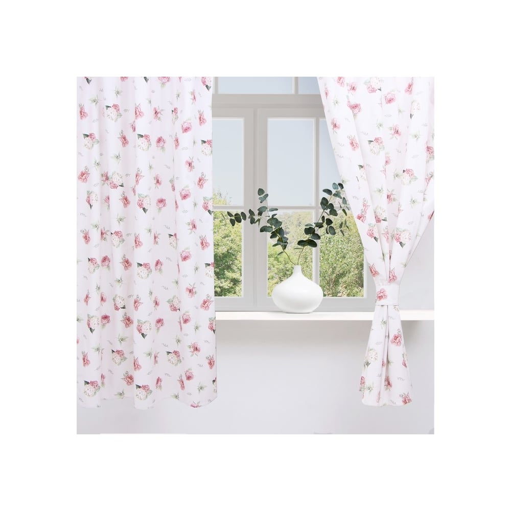 Изображение товара Комплект штор для кухни с подхватами Этель Tenderness 149x180 см 2 шт розово-белый