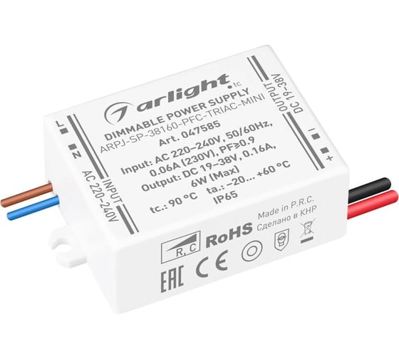 Изображение товара Блок питания Arlight ARPJ-SP-38160-PFC-TRIAC-MINI 1шт 047585