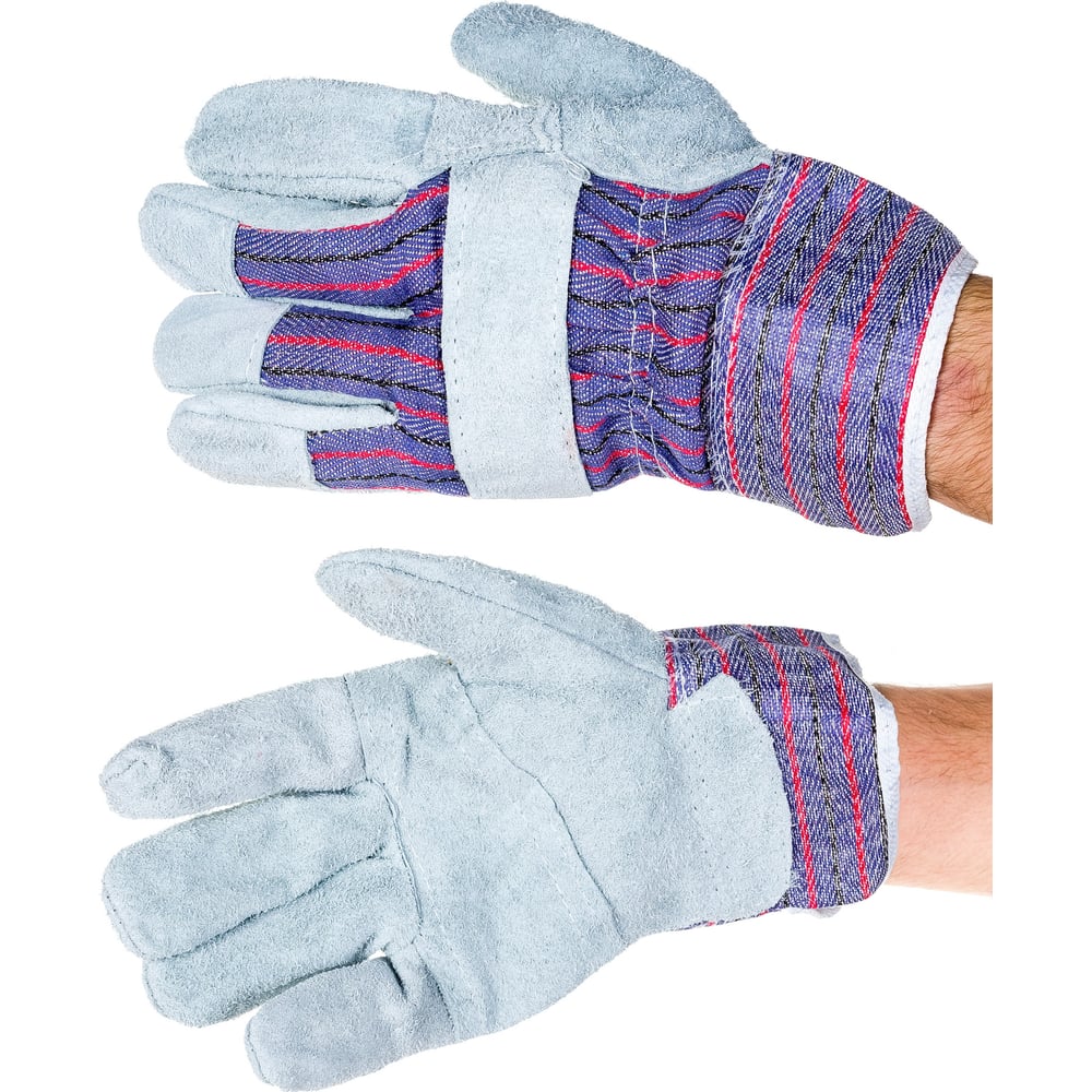 Комбинированные спилковые перчатки Дока