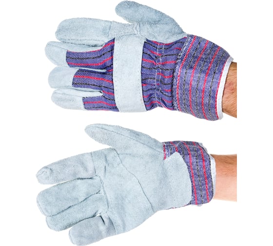 Изображение товара Комбинированные спилком перчатки Дока, серые, RX4027,10" BC DK.3500.10490